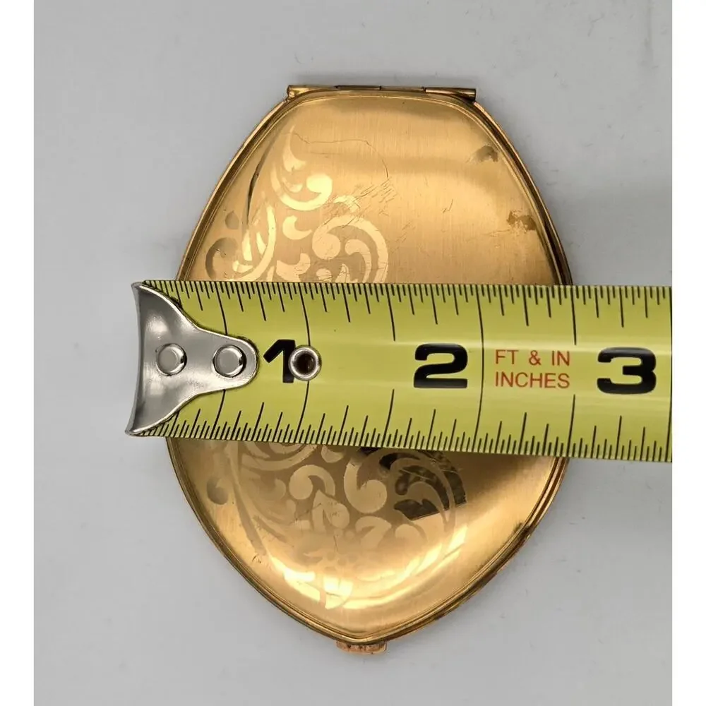 Elgin American Beauty Teardrop-Shaped Powder Compact with Mirror from 40s or 50s